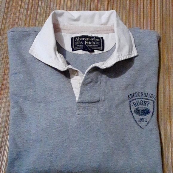 Vintage Abercrombie&Fitch LongSleevePoloRugby1892Grey SizeMedium - Picture 4 of 4